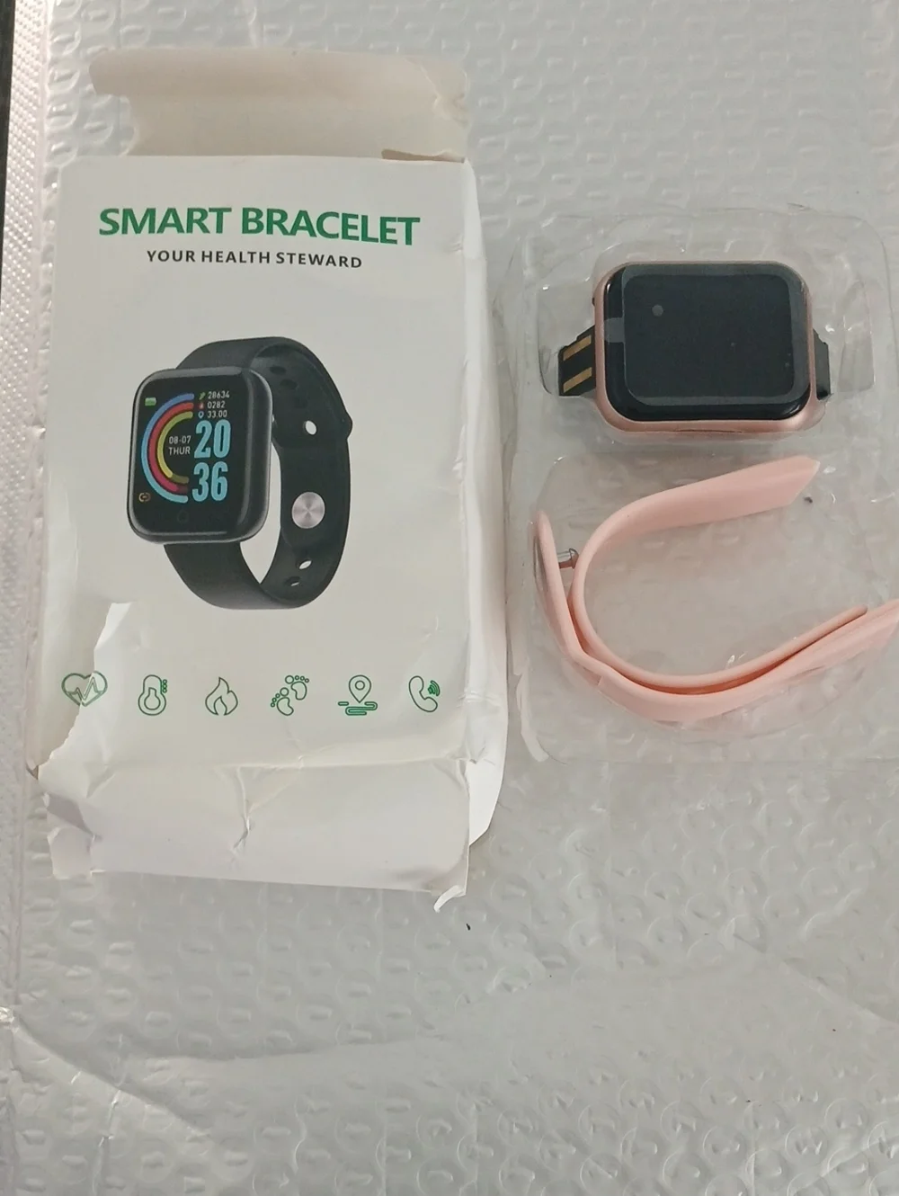 Smart Bracelet Pink Fitness Tracker -